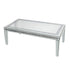 Silver Mirrored Coffee Table with Crushed Crystal Diamond Inlay Rectangular Center Table for Living Room