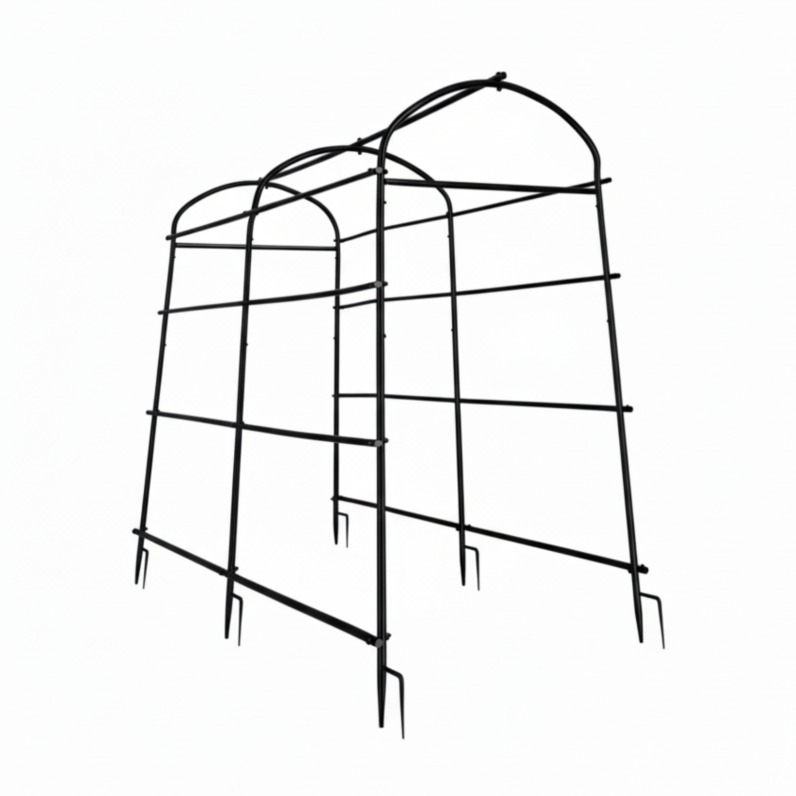 P&P Black & Green U-Frame Metal Garden Trellis with Nylon Netting Heavy Duty Plant Support Size XL