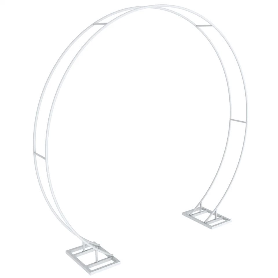 P&P Round Arch Backdrop Stand for Wedding Party Metal Pipe Frame Archway Decoration Indoor Outdoor Double Rails