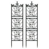 2pcs Metal Garden Trellis Fence for Climbing Plants and Rose Support