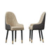 High-End Dining Chairs Set of 2 Faux Leather Upholstered Kitchen Chairs Two-Tone Design, Creamy white & grey