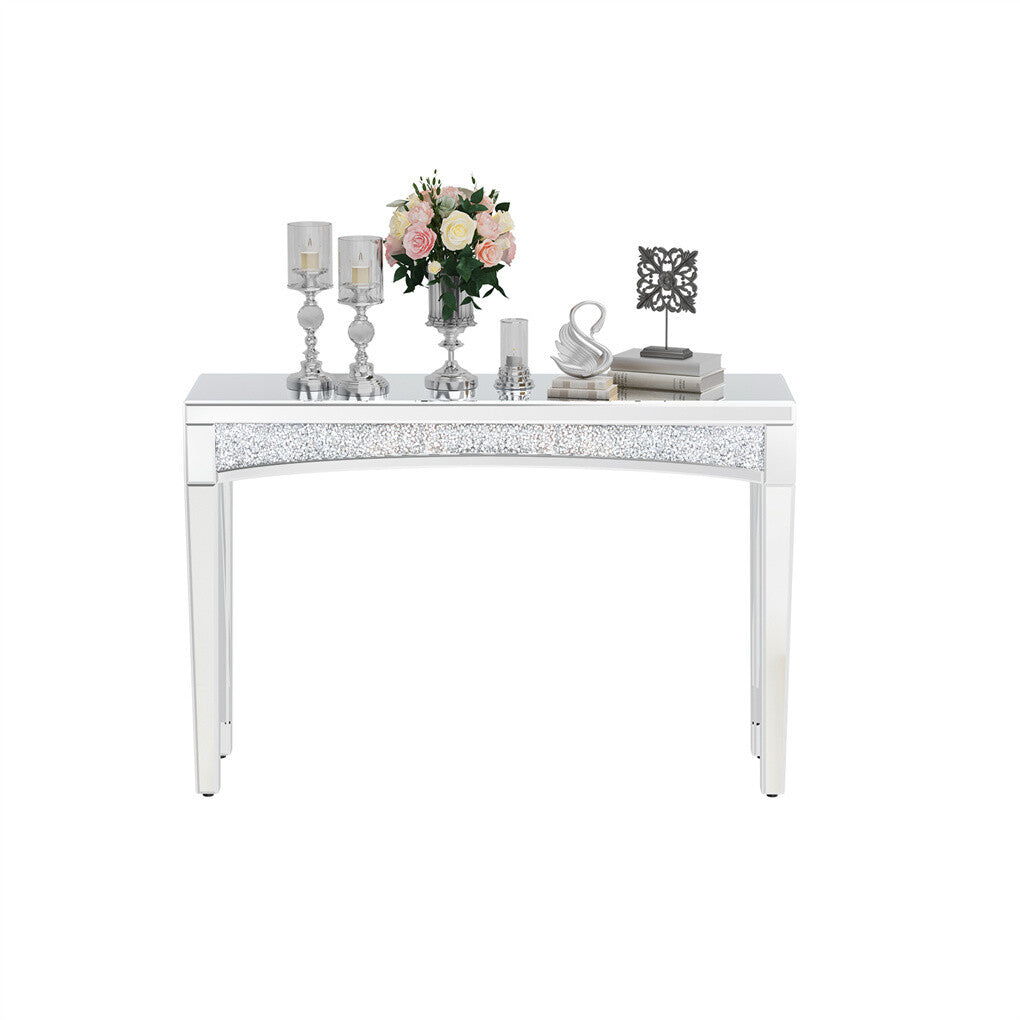 Crushed Diamond Mirrored Console Table Entrance Furniture