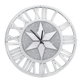 Sparkle Twinkle Crystal Diamond Wall Clock Silver Mirror Wall Decor Big Clocks