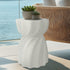 Modern Hourglass Concrete Accent End Table Outdoor Patio Table Garden Furniture