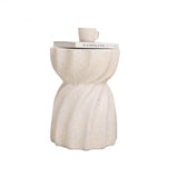Modern Hourglass Concrete Accent End Table Outdoor Patio Table Garden Furniture