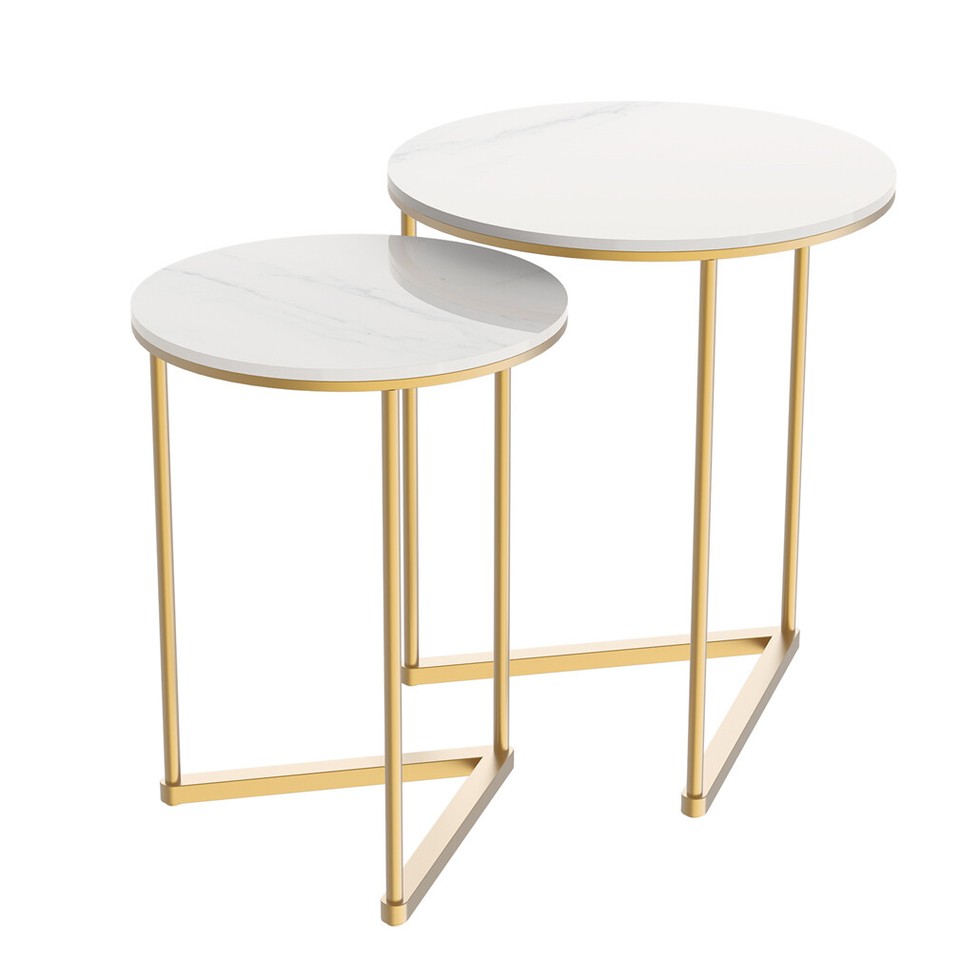 Set of 2 Sintered Stone Nesting End Tables