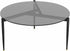 Modern Round Tempered Glass Coffee Table Sofa Side End Table Brown Tinted Metal Frame Living Room