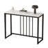 80cm White & Grey Sintered Stone Console Table Storage Table Behind Sofa W/ Black Metal Frame