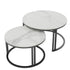 Stylish Round Nesting Coffee Tables with Metal Frame
