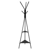 Gold Coat Rack, Freestanding Coats Rack Stand with 2 Shelves & 6 Hooks, Free Standing Hall Coat Tree