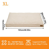 Washable Waterproof Dog Bed Sofa with Removable Cover - Orthopedic Linen Pet Pillow Bed for Small Medium Large Dogs, Non-Slip Base, Khaki, XL