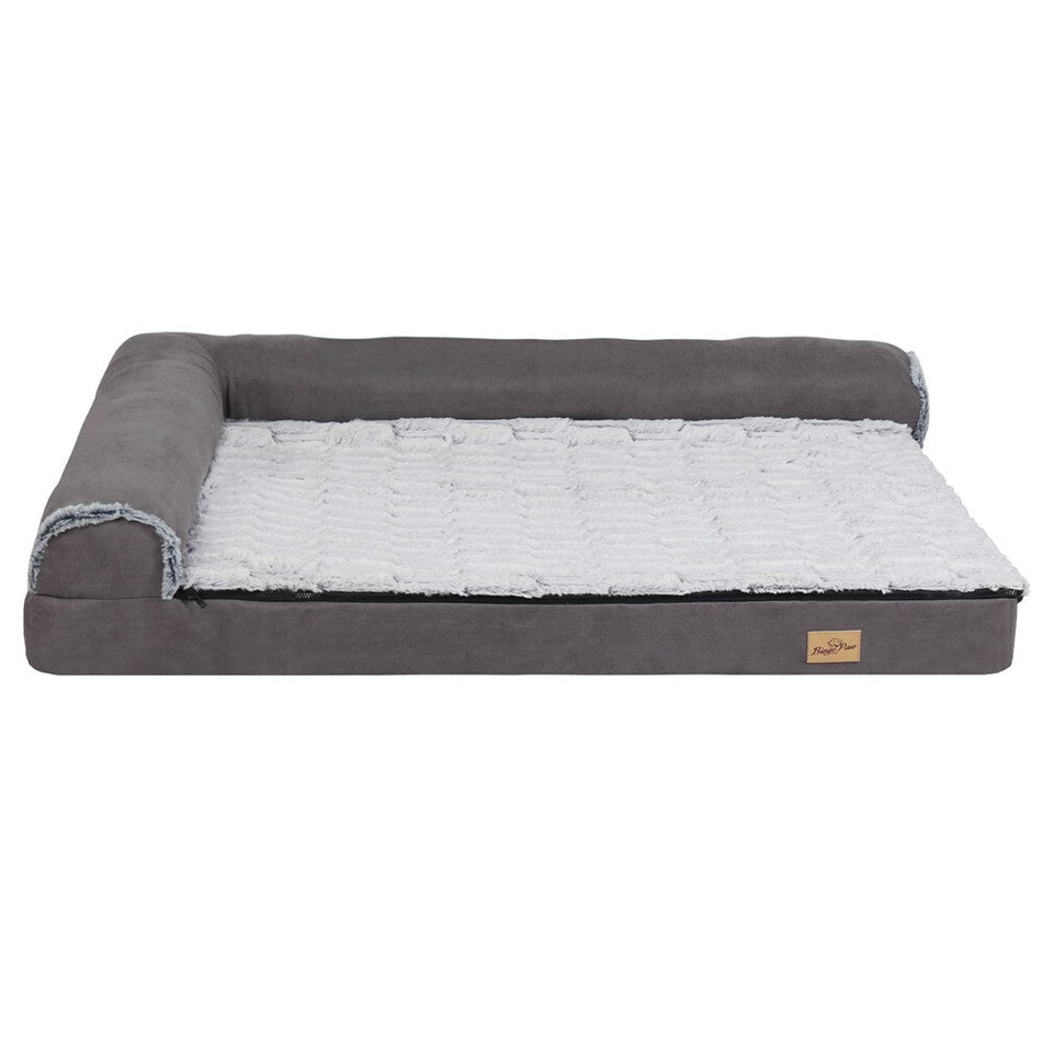 L-Shaped Dog Bed with Bolstered Cushion & Neck Care(2XL)