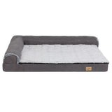 L-Shaped Dog Bed with Bolstered Cushion & Neck Care Size Large