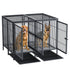  Giant Dog Cage Indoor Outdoor Super-Hard Metal Kennel Pet Playpen W Tray & Divider