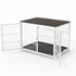 P&P White Walnut XL Dog Crate with Furniture Style Top, 3 Doors and Easy Clean Tray Included
