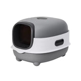 Large Capacity Enclosed Cat Litter Box with Hood and Scoop, Leak-Proof Design