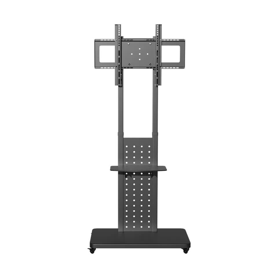 Heavy-Duty Rolling TV Cart Stand with Wheels for 32"–65" TVs | Height Adjustable Mobile Floor Mount