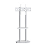 40-75" Heavy Duty Floor Tv Stand W/ Marble Shelf Adjustable Height Mount Bracket