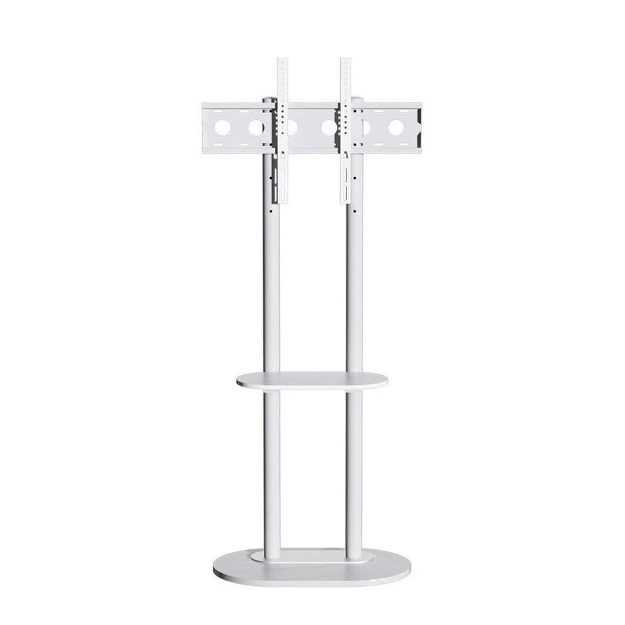 40-75" Heavy Duty Floor Tv Stand W/ Marble Shelf Adjustable Height Mount Bracket