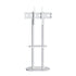 Minimalist Marble Textured Floor Tv Stand 32"-75" Strong Steel Tv Bracket Stable