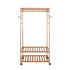 XXL Wooden Clothes Rail Coat Rack with Wheels – Open Wardrobe Organizer