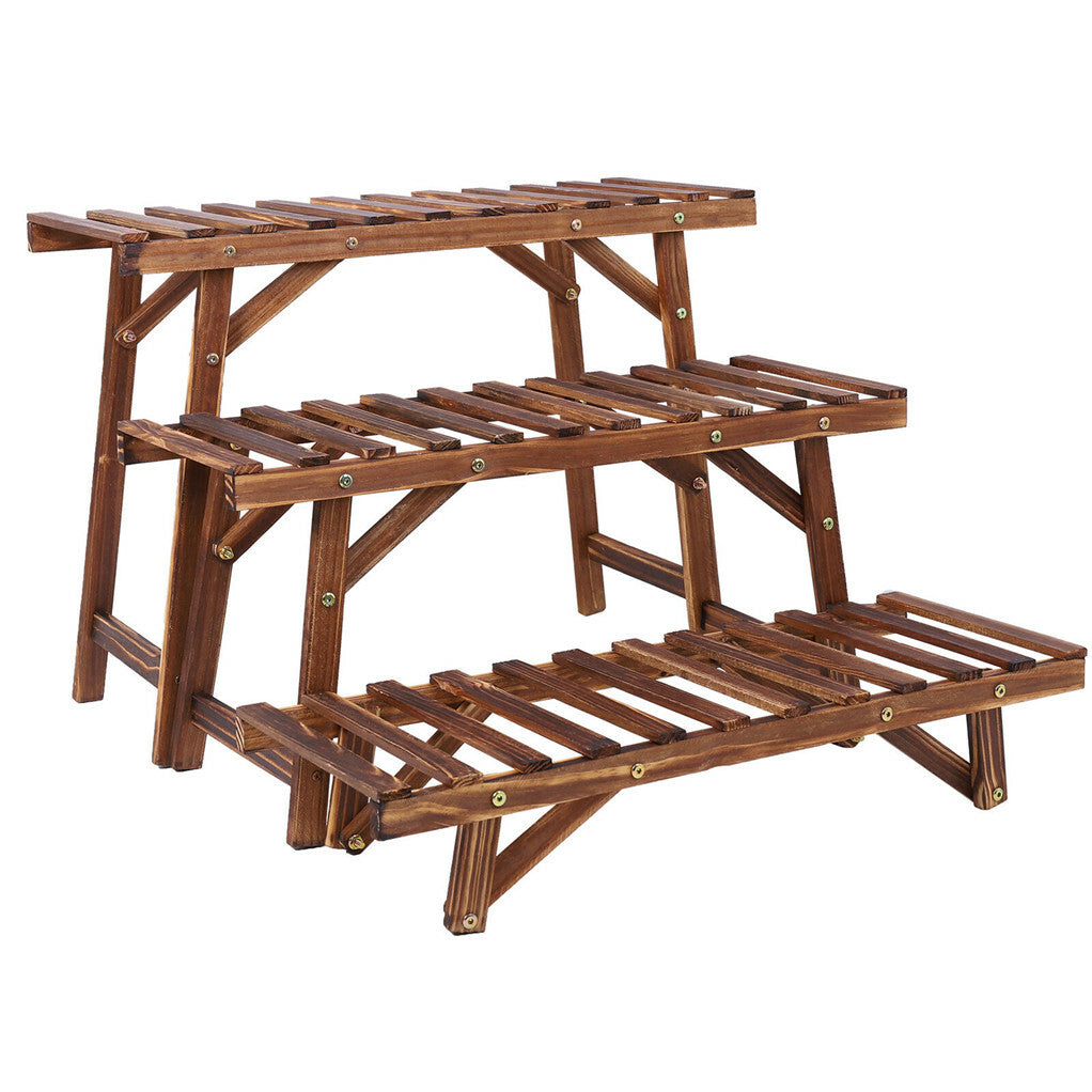 3pcs Plant Stand Flower Step Bench Rack Herb Storage Shelf Garden Indoor Outdoor