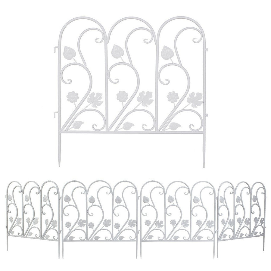 5PCS Decorative Garden Fence Folding Patio Fences Rustproof 59.5x62cm Landscape