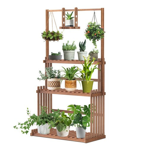 Heavy Duty Hanging Plant Stand with Multiple Pot Shelves