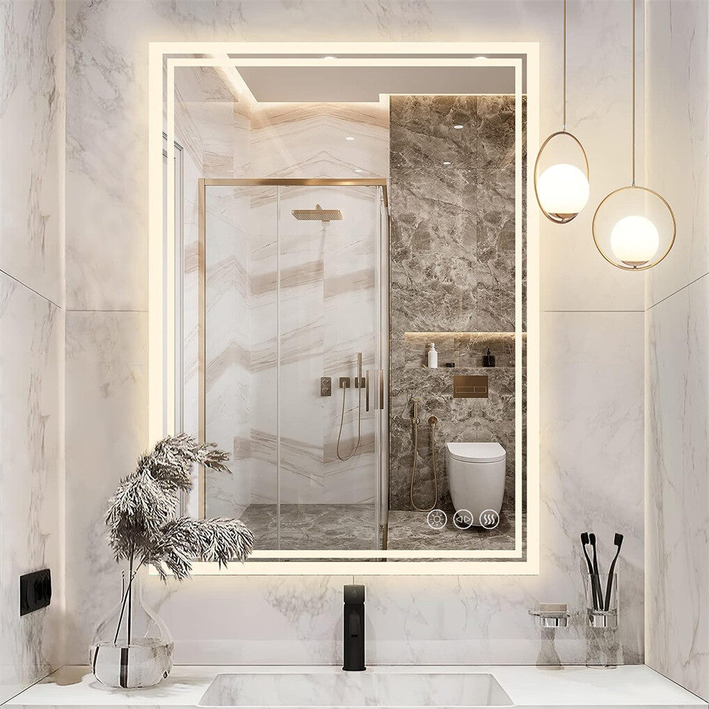 LED Anti-Fog Wall-Mounted Bathroom Mirror
