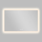 Smart LED Bathroom Mirror Anti-Fog Wall Mounted Vanity Mirror with 3 Color Dimmable Lights Touch Sensor 100x70cm 