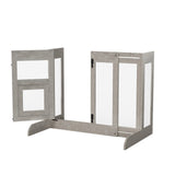 32" Tall Dog Door Gate Freestanding Adjustable Pet Barrier Gate Doorways Stairs