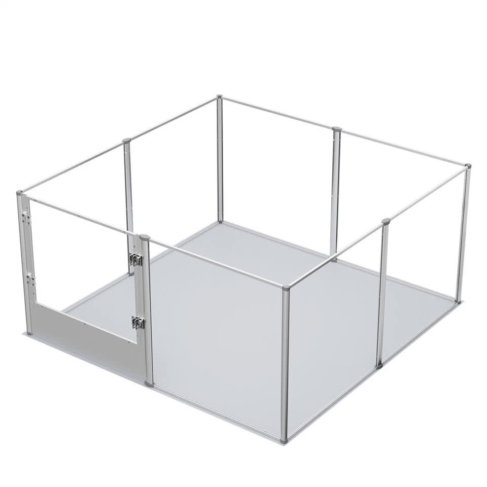 81cm Highest Acrylic Dog Whelping Pen Box Safe Aluminum Frame Pet Playpen w/ Mat