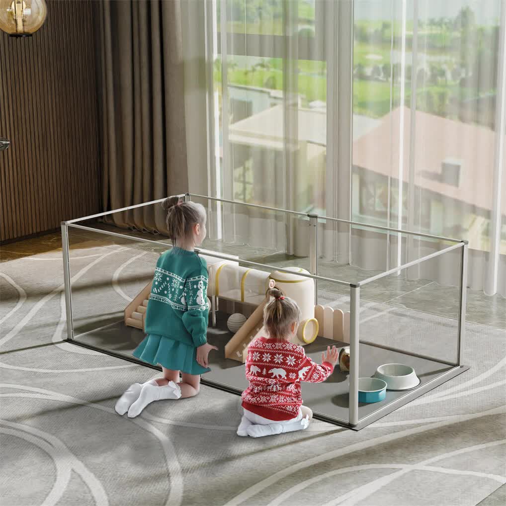 Large Acrylic Dog Playpen Fence Clear Pet Fertility Cage Fence Enclosure Playgroup