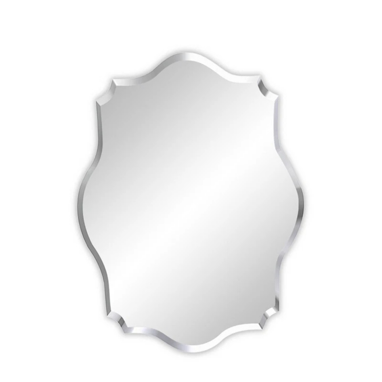 P&P Silver Irregular Wall Mirror 60x80cm Beveled Frameless Glass Accent for Modern Homes