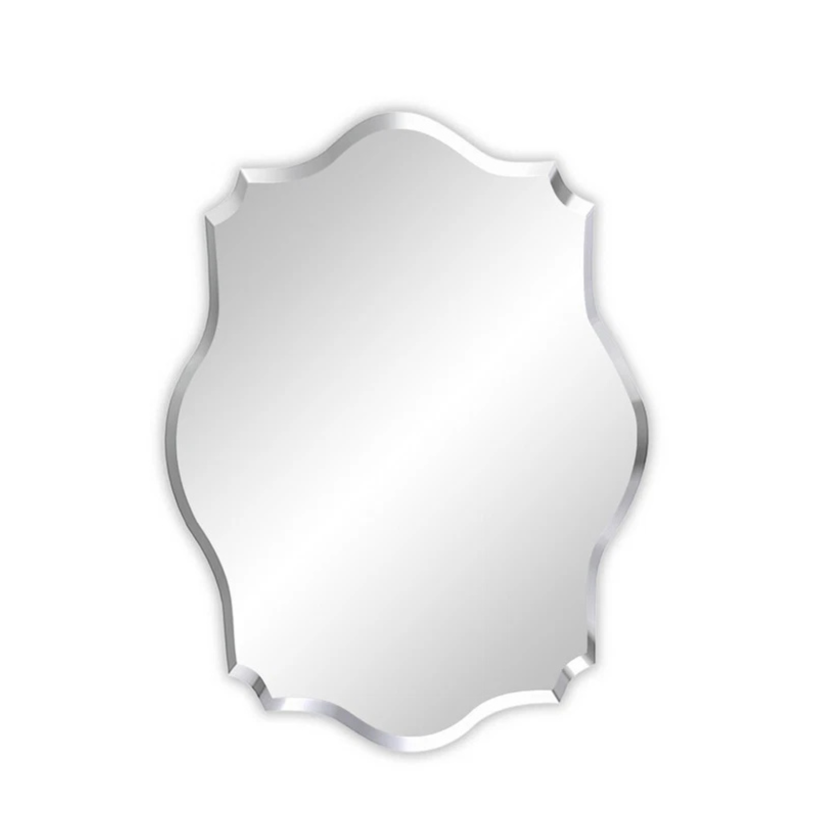 P&P Silver Irregular Wall Mirror 60x80cm Beveled Frameless Glass Accent for Modern Homes