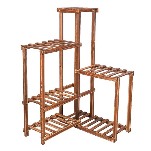 Premium Pine Wood 6-Tier Plant Stand