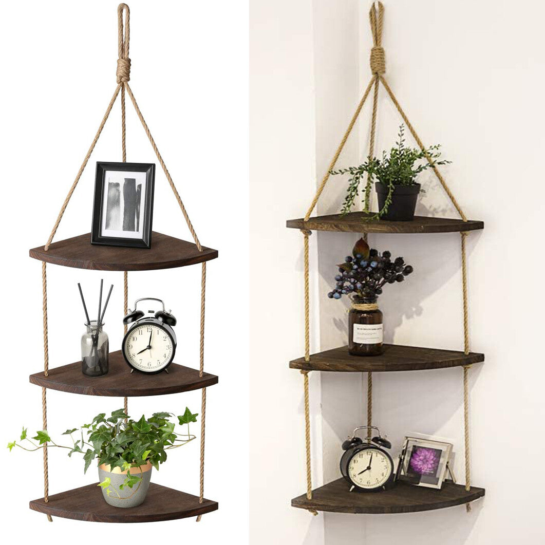 Bohemian Hanging Shelf Organizer 3 Tier Storage Rack