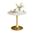 Round Real Stone Dining Table Anti-Scratch Easy Clean Table for Small Condo