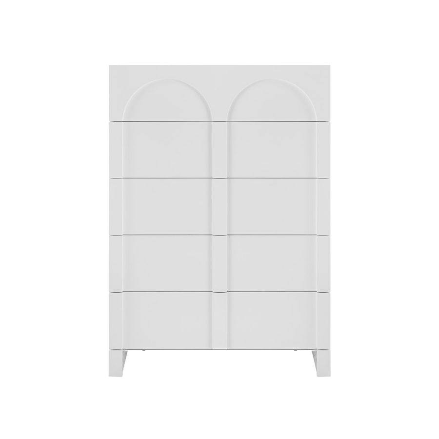 Dome White 5 Chest of Drawers