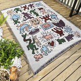 2pcs pack set 180*260cm Bohemian Picnic Blanket, Waterproof Camping Blanket, Outdoor Rug for Camping, Picnic, Beach  