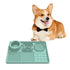 Multi-Functional Slow Feeder Mat for Dogs- Anti-Slip Lick Pad with Multiple Textures Rectangle 2PCS (Blue & Green)