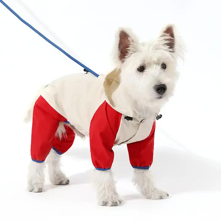 Waterproof Dog Raincoat with Hidden Leash Hole - Windproof and Comfortable for Outdoor Walks, Size:L (Back Length 30cm/1