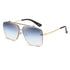 Gredual Blue Square Sunglasses,Fashionable Men&