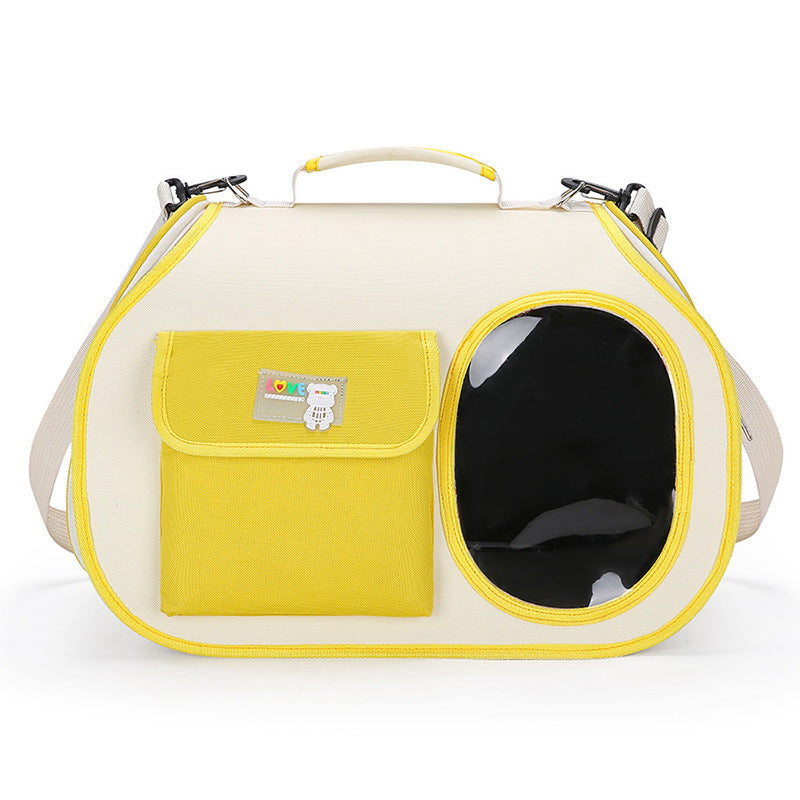 Yellow Colors Pet Carrier Backpack, Breathable Cat Carrier Backpack with Transparent Window, Airline Approved Dog Backpa