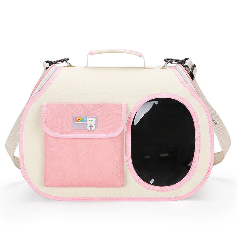 Pink Colors Pet Carrier Backpack, Breathable Cat Carrier Backpack with Transparent Window, Airline Approved Dog Backpack