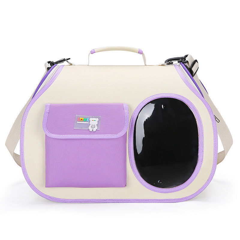 Purple Colors Pet Carrier Backpack, Breathable Cat Carrier Backpack with Transparent Window, Airline Approved Dog Backpa