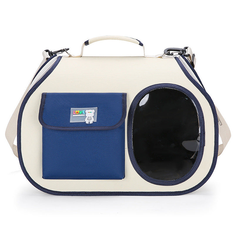 Navy blue Colors Pet Carrier Backpack, Breathable Cat Carrier Backpack with Transparent Window, Airline Approved Dog Bac