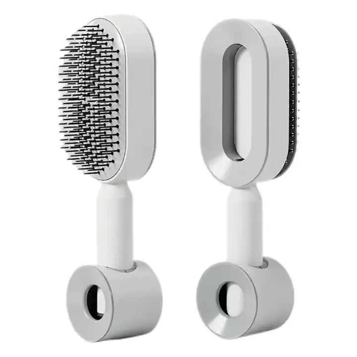 Self-Cleaning Hair Brush with One-Click Release | Massage Cushion Design, Anti-Frizz and Detangling Brush 