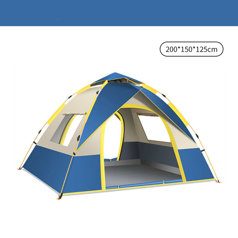 Blue 2 Person Lightweight Camping Tent (200*150*125cm) | UV Protection Silver Coated, Dual Doors & Windows 