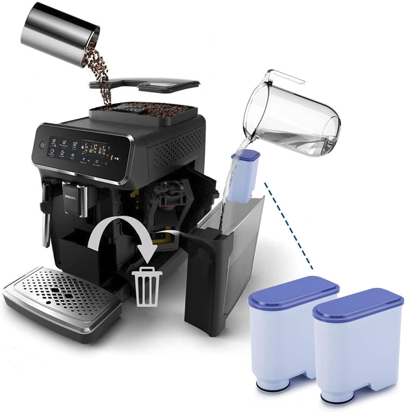 Philips Coffee Machine Filter â€“ Compatible CA6903 Activated Carbon Water Purifier, High-Quality Coffee Filter Cartridg